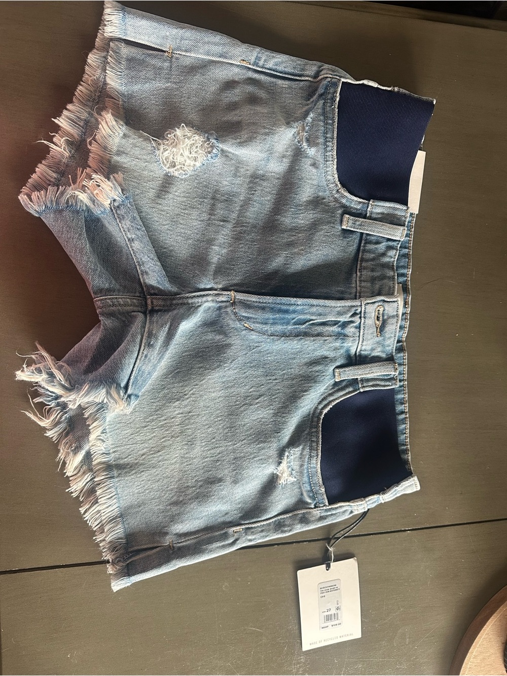 Joe's maternity Jeans Light Blue Distressed Denim Jean Shorts